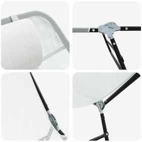 Espreguiçadeiras 2 pcs com Cabeceira Creme Textilene