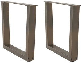Pés para mesa de centro em formato de V, 2 peças, aço natural, 60x(42-