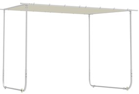 Outsunny Pérgola Jardim 302x302x220/250 cm Rodas Proteção UV30+ Estrutura Aço Resistente Pátio Varanda Cor Bege | Aosom Portugal