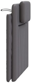 Almofadão de cabeceira 80 cm couro artificial cinzento