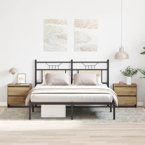 Cabeceira de cama vidaXL 2 pcs Carvalho Artesanal 45x34x44,5 cm Madeira Engenharia