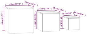 Mesas de apoio 3 pcs contraplacado carvalho sonoma