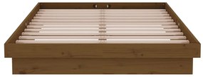 Estrutura cama pequena de casal 120x190 cm madeira castanho-mel