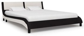 280346 vidaXL Estrutura de cama em couro artificial 180x200 cm preto e branco