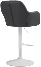 Banco de bar Natoma em couro sintético com estrutura branca 97-118 x 57 x 59 cm Preto