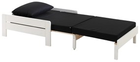 Conjunto Cama alta de Criança PINO 90 x 200 cm + Estrado + Estante Livros + Sofá cama Branco