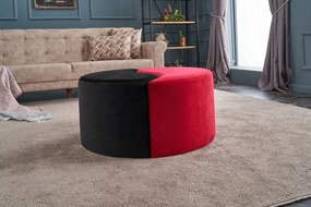 Pouffe Alis Puf – Preto e Vermelho – 80x40x80 cm