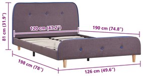 Estrutura de cama sem colchão 120x190 cm tecido