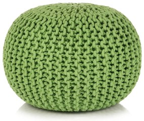 vidaXL Pufe tricotado à mão algodão 50x35 cm verde