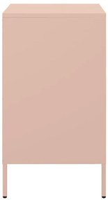 Mesas de cabeceira 2 pcs 36x39x68 cm aço rosa