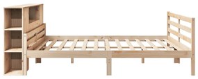 Cama com estante sem colchão 200x200 cm pinho maciço