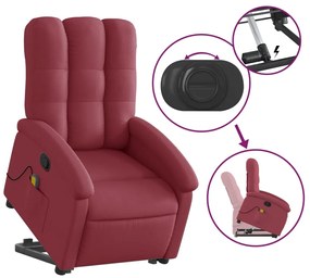 Poltrona de massagens reclin. elevatória tecido vermelho tinto