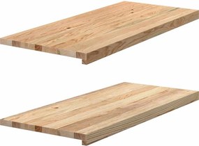 vidaXL Soleiras da janela 2 pcs 90x40x2 cm carvalho maciço não tratado