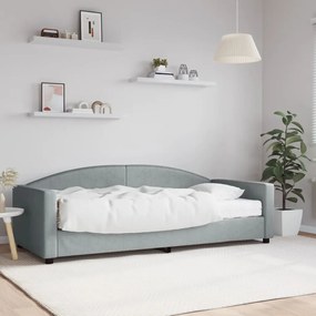 3197170 vidaXL Sofá-cama com colchão 90x200 cm tecido cinzento-claro
