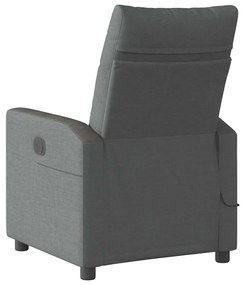 Poltrona de massagens reclinável tecido cinzento-escuro