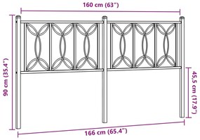 Cabeceira de cama 160 cm metal preto