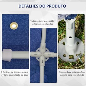 Outsunny Tenda de Jardim 3x3m Tenda com 4 Partes Laterais Rede Mosquit