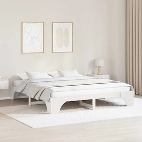 vidaXL Estrutura de Cama Branca 180x200 cm em Madeira de Pinus Sólida