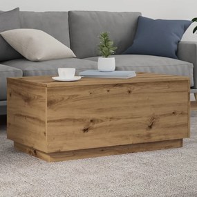 Mesa de centro com luzes LED 90x50x40 cm carvalho artisiano