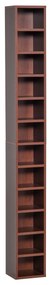 HOMCOM Armazenamento para CD e DVD Estante Coluna de Arrumação Móvel de Arrumação 12 Compartimentos Máx. 204 CD 21x20x175 cm Castanho | Aosom Portugal