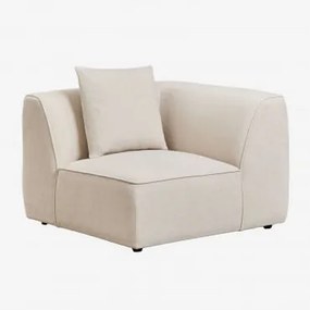 Módulo De Canto Para Sofá Modular Estofado Cardea Chenille Bege Creme - Sklum