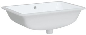 Lavatório casa de banho retangular 60x40x21 cm cerâmica branco
