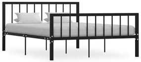 Estrutura de cama em metal 140x200 cm preto