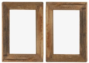 vidaXL Molduras 2 pcs 30x40 cm madeira recuperada maciça e vidro