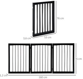 PawHut Barreira de Segurança Dobrável de 3 Painéis Portátil para Anima