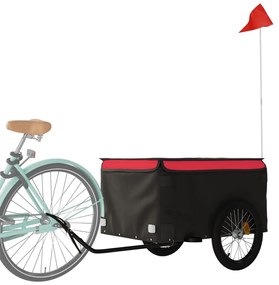 Reboque para bicicleta 45 kg ferro preto e vermelho