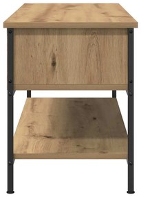 Estante de TV vidaXL Carvalho Artisan 100x35x45 cm Madeira e Aço