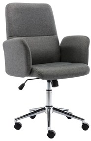 vidaXL Cadeira de escritório tecido cinzento-escuro