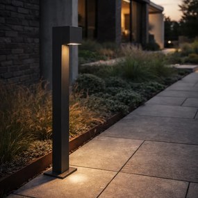 Candeeiro de pé exterior industrial cinzento escuro 80 cm IP44 - Baleno