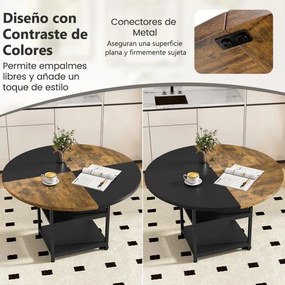 Mesa de jantar ou cozinha 119 cm para 4-6 pessoas de madeira (CADEIRAS NÃO INCLUIDAS) de com design bicolor 2 prateleiras de armazenamento e pernas pr