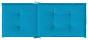 Almofadões para cadeiras altas de jardim 2 pcs tecido azul