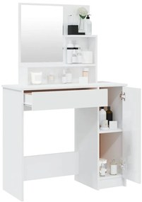 Toucador com espelho 86,5x35x136 cm branco brilhante