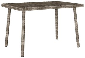 Mesa de centro de jardim retangular 60x40x37cm vime PE cinzento