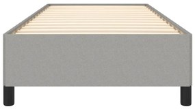 Estrutura de cama sem colchão 90x200 cm tecido cinzento-claro