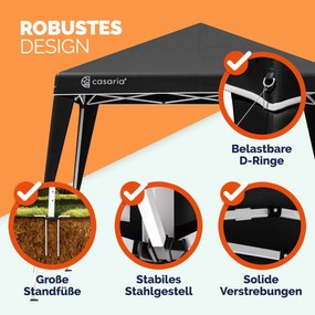 Tenda dobrável Popup Capri 3x3m Proteção UV 50 com saco transporte Preto