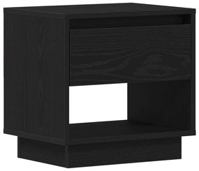 Cômoda de Cabeceira vidaXL Preto Carvalho 45x34x48 cm Madeira de Engen