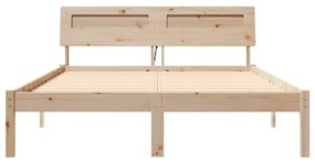 Estrutura da Cama com luzes de tira LED com cabeceira Castanho 120 x 2