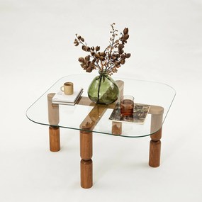 Mesa de Centro Kei – Nogueira – 80x40x80 cm
