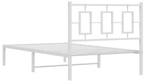 Estrutura de cama com cabeceira 100x200 cm metal branco