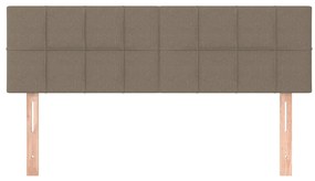 Cabeceira cama 2 pcs tecido 72x5x78/88 cm cinzento-acastanhado