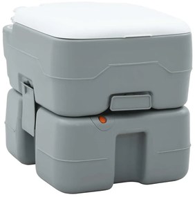 vidaXL Vaso Sanitário Portátil para Camping Cinzento e branco