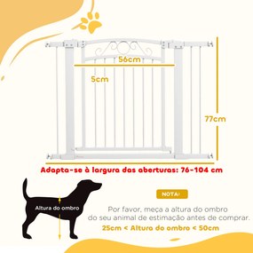 PawHut Barreira de Segurança para Cães Extensível 76-102 cm Barreira p