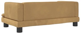 Cama para cães 80x45x30 cm veludo castanho