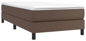 Estrutura de cama 90x190 cm couro artificial castanho