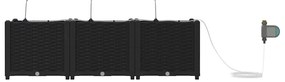 Jardineiras de Jardim 1 pc Preto 120 x 40 x 37.5 cm Plástico