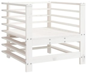 7 pcs conjunto lounge de jardim pinho maciço branco